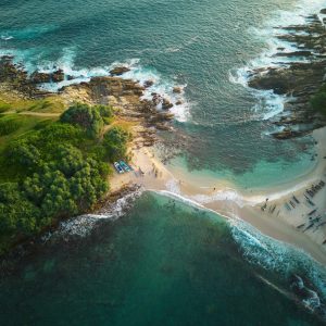 A,Tiny,Sand,Beach,Spit,Between,The,Green,Paradise,Peninsula